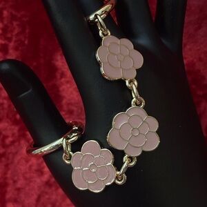 J119 6" Pink Floral Purse Strap Extender